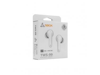 SBOX EB-TWS99-W, Bluetooth slúchadlá, wht EB-TWS99-W