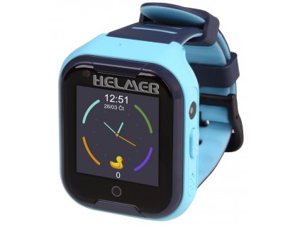 HELMER dětské hodinky LK 709 s GPS lokátorem/ dot. display/ 4G/ IP67/ nano SIM/ videohovor/ foto/ Android a iOS/ modré Helmer LK 709 B