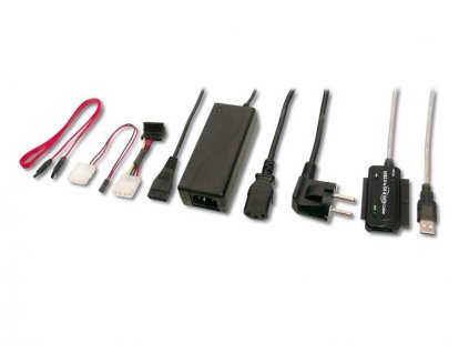 PremiumCord Konvertor USB 2.0 - IDE + SATA adapter s kabelem a přídavným zdrojem ku2ides
