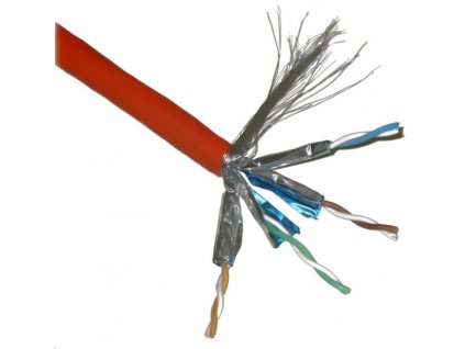 FTP kabel PlanetElite, Cat6A, drát, 4pár LS0H, Dca, oranžový, 500m KAB-FUTP6A-D-LSO-OR