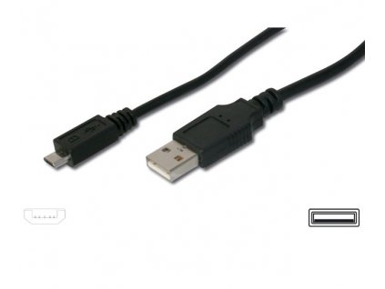 Kabel micro USB 2.0, A-B 0,75m,pro rychlé nabíjení ku2m07f