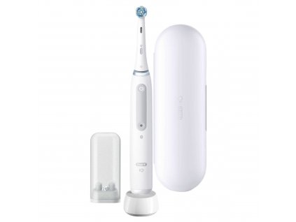 Oral-B iO4 Quite White elektrický zubní kartáček, magnetický, časovač, 4 režimy, pouzdro, bílý 4210201415305