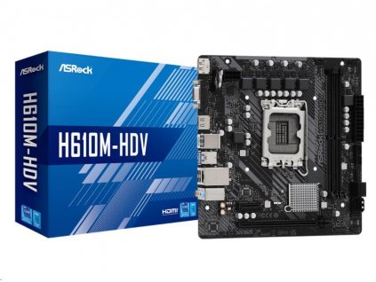 ASRock MB Sc LGA1700 H610M-HDV, Intel H610, 2xDDR4, 1xDP, 1xHDMI, 1xVGA, mATX H610M-HDV