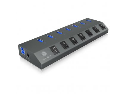 RAIDSONIC ICY BOX - 7x USB 3.0, 1x USB Type C, HUB IB-HUB1701-C3
