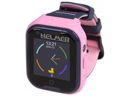 HELMER dětské hodinky LK 709 s GPS lokátorem/ dot. display/ 4G/ IP67/ nano SIM/ videohovor/ foto/ Android a iOS/ růžové Helmer LK 709 P