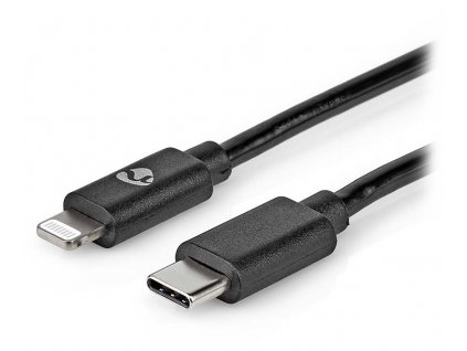 NEDIS Lightning kabel/ USB 2.0/ Apple Lightning 8pinový/ USB-C zástrčka/ kulatý/ černý/ 2m CCGP39650BK20