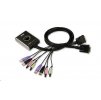 ATEN KVM prepínač 2-portový DVI KVMP USB2.0, mini, audio, 1.2m káble CS-682