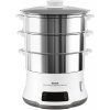 Tefal VC502D10 Convenient Series Deluxe parní hrnec, 900 W, 9 l, 5 programů, časovač, displej, bílý VC502D10