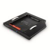 Rám AXAGON RSS-CD09 pre 2.5" SSD/HDD na DVD, 9.5 mm, LED, hliník RSS-CD09