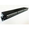 CNS 19" patch panel 24port Cat6A, STP, 1U čierny NTW-OXPSC0015