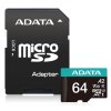 ADATA V30S/micro SDXC/64GB/95MBps/UHS-I U3 / Class 10/+ Adaptér AUSDX64GUI3V30SA2-RA1
