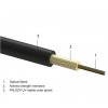 Optický kabel DROP FTTx SM 4x9/125, OS2 G.657A2, TB, LSOH, Eca, čierny, 1000m 7045