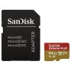 Karta SanDisk micro SDXC 64GB Extreme PLUS (200 MB/s Class 10, UHS-I U3 V30) + adaptér SDSQXBU-064G-GN6MA