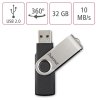 HAMA Rotate, USB Kľúč, 32GB, strieborný/čierny 108029