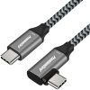 PremiumCord USB-C 3.2 gen 2, zahnutý, oplet, 0,5m ku31cu05