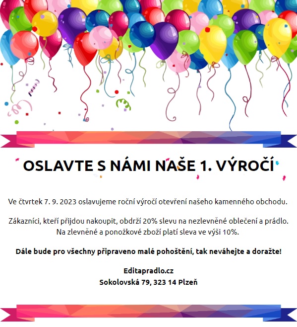 Oslavte s námi naše první výročí super cenami a pohoštěním! Již 7. 9. 2023!