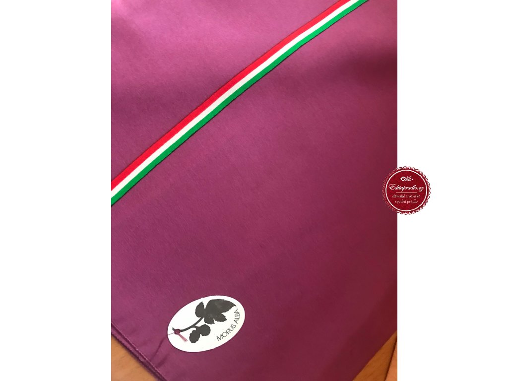 Hedvábná šálka jednobarevná s proužkem FIALOVÁ (Barva FIALOVÁ)