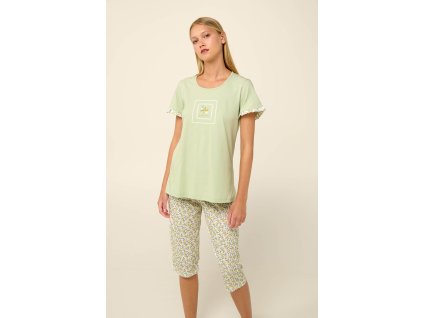 Dámské pyžamo bavlna 3/4  nohavice Vamp 22233 lemon