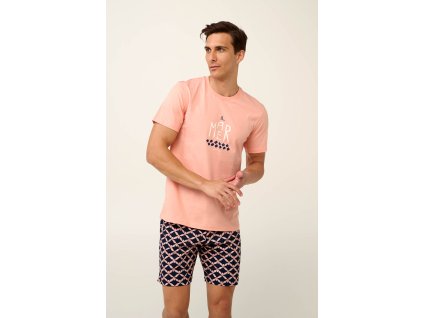 Luxusní pánské pyžamo krátké PINK CORAL VAMP 22660