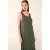 Pohodlné dlouhé viskózové šaty na široké ramínko Vamp 22512