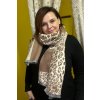 Dámská elegantní hřejivá šála leopard HNĚDÁ