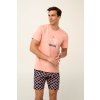 Luxusní pánské pyžamo krátké PINK CORAL VAMP 22660