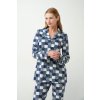 Dámské bavlněné dvoudílné pyžamo rozpínací Vamp 21432