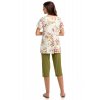 Dvoudílné dámské pyžamo Vamp 14119 (Barva ZELENÁ/KVĚTINOVÝ MOTIV, Velikost M/40)