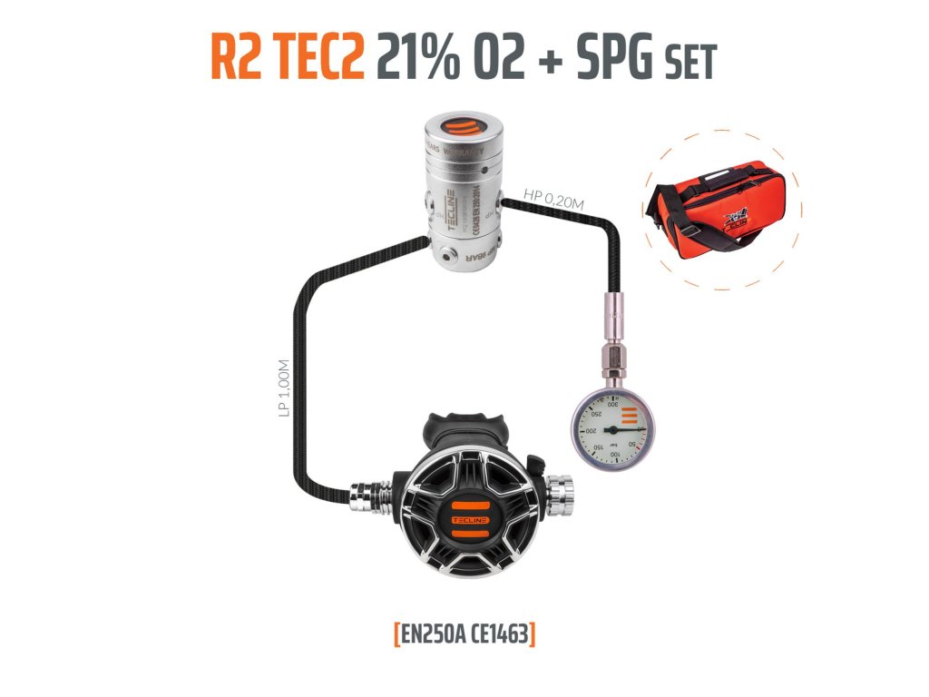 Regulátor R2 TEC2 21% O2 G5/8, stage set s manometrem