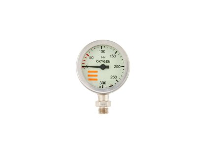 Manometr S-Tech, O2, 300 bar, 52 mm, nikl