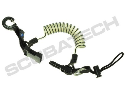 Retraktor spirála s plastovou karabinou - černá