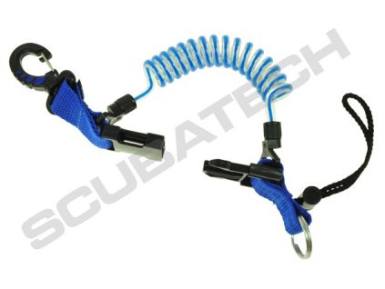 Retraktor spirála s plastovou karabinou - modrá