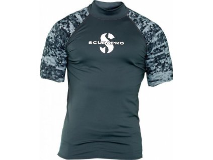 Lycrové triko Scubapro RASH GUARD GRAPHITE UPF50, krátký rukáv - pánské