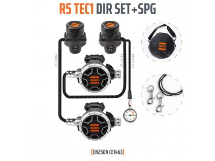 Regulátor R5 TEC1 DIR sada s manometrem (volitelná délka hadic)