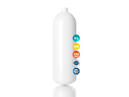 Láhev tlaková 5 L (200 bar) - konvexní dno