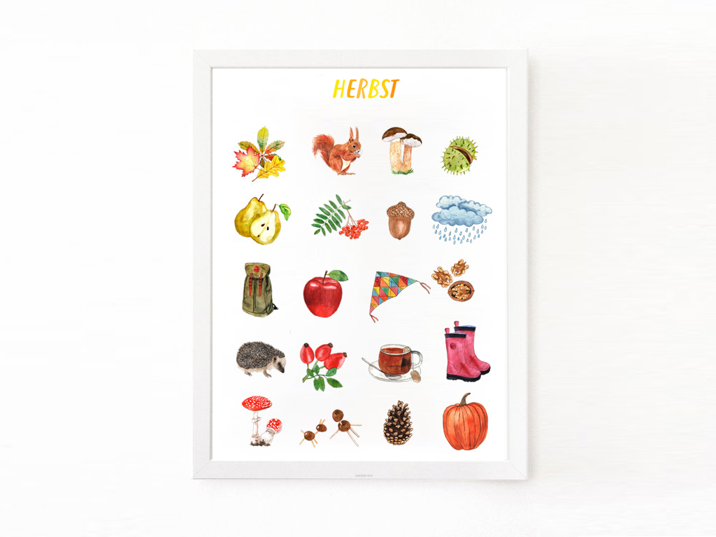 Herbst-Lernplakat