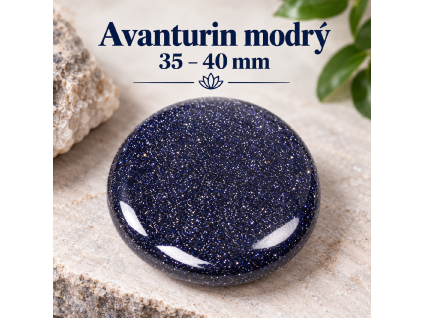 Avanturin modrý s třpytivým leskem