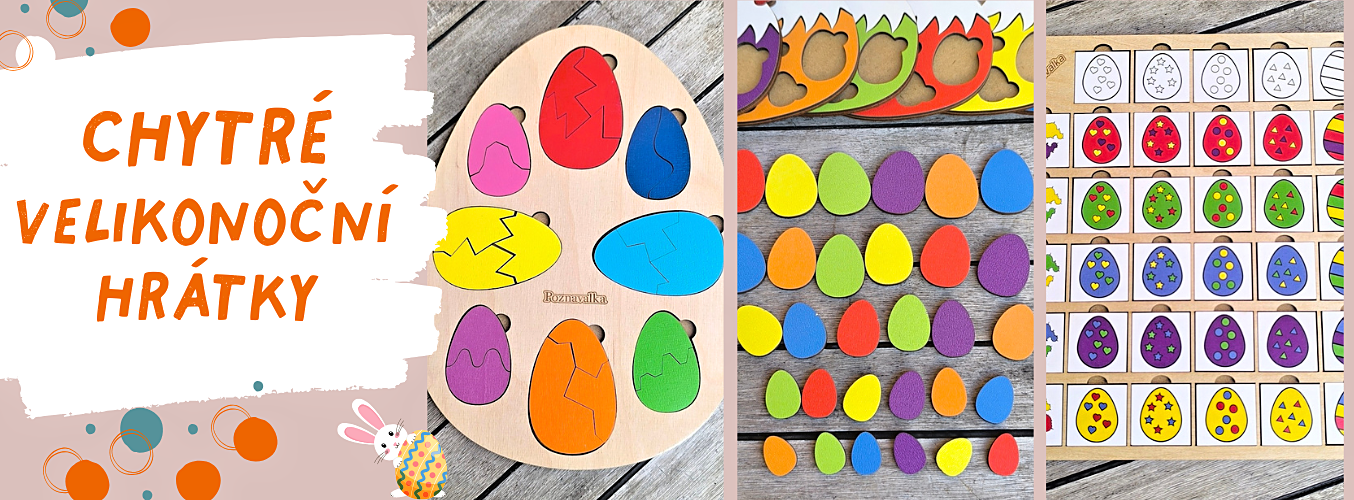 Velikonoční aktivity pro děti dřevěné vkládačky