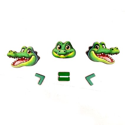 D01688 Krokodýl matematické symboly znaménka sada