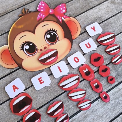Opička orocvičení samohlásky logopedie pomůcky