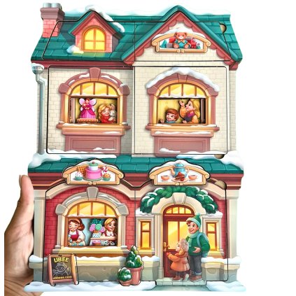 PSD304 Obchod s hračkami cukrárna domeček dvouvrstvé puzzle dřevěné 0