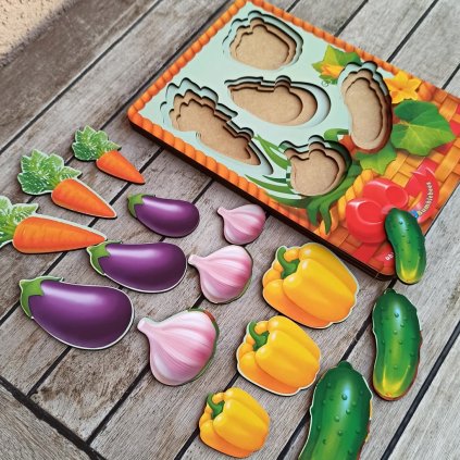 PSF042 Zelenina 1 trivrstva vkladacka puzzle velikosti montessori eduhry 6