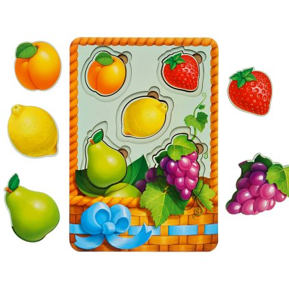 Ovoce 2 trivrstva vkladacka puzzle velikosti montessori