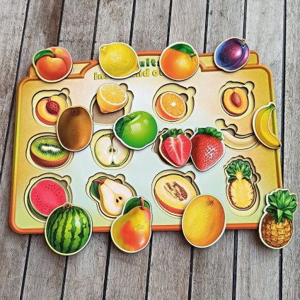 Puzzle naucne Montessori Ovoce rez celek