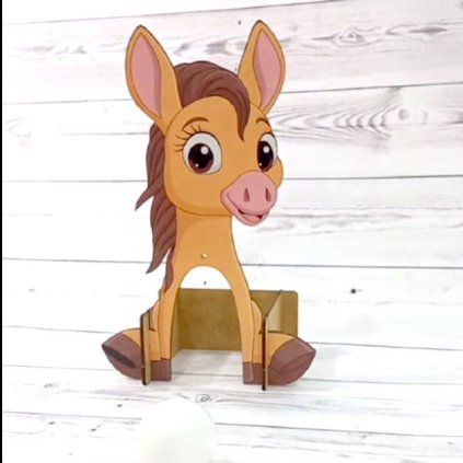 Logopedická hra foukání zvířátka se zvonkem Koník