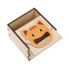 Vhazovací krmítko box dřevěná vhazovací kostka Kočička