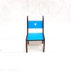 Židlička dřevěná nábytek pro panenky pomůcka modrá 2
