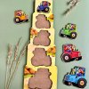 PSF068 Prvni vkladacka puzzle drevena Traktory podle velikosti eduhry UBEE