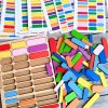Hra dřevěné tyčinky dřívka barevná třídění vkládačka velikosti