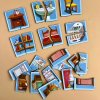 PSF072 drevene Puzzle polovinky nabytek pro nejmensi eduhry UBEE